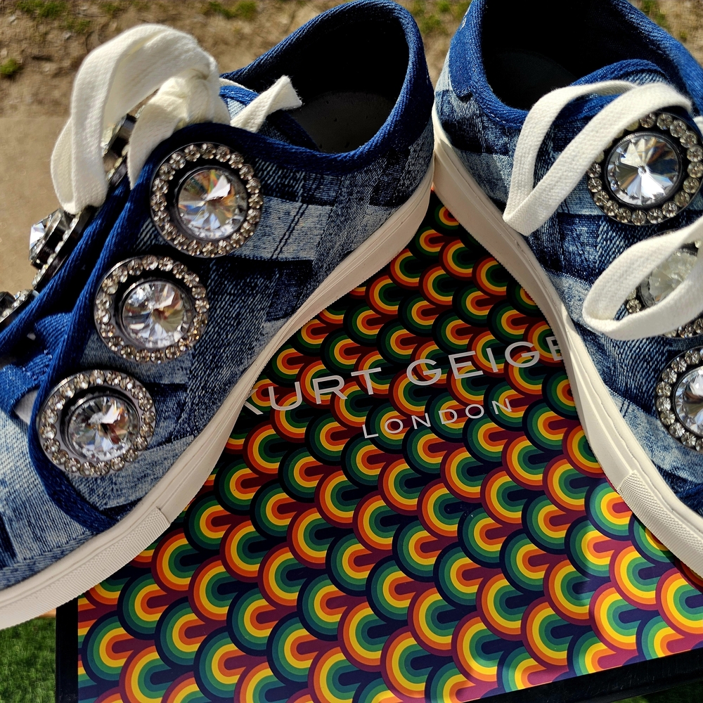 Kurt Geiger Women Sparkling Blue Sneakers